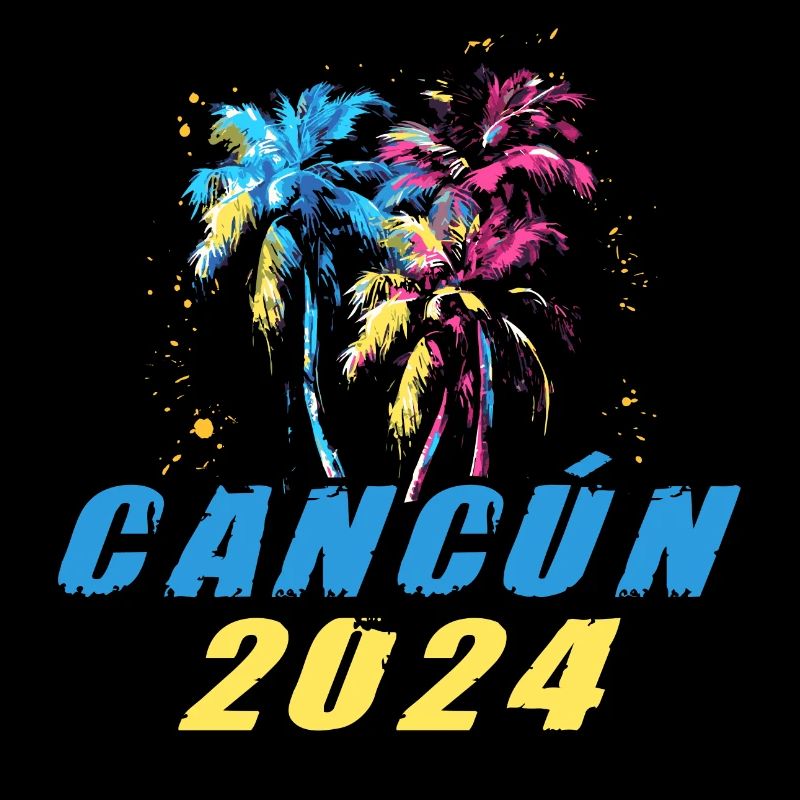 Cancun 2024 Urlaub Palmen Bunt