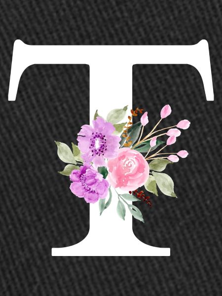 Lettre t floral violet
