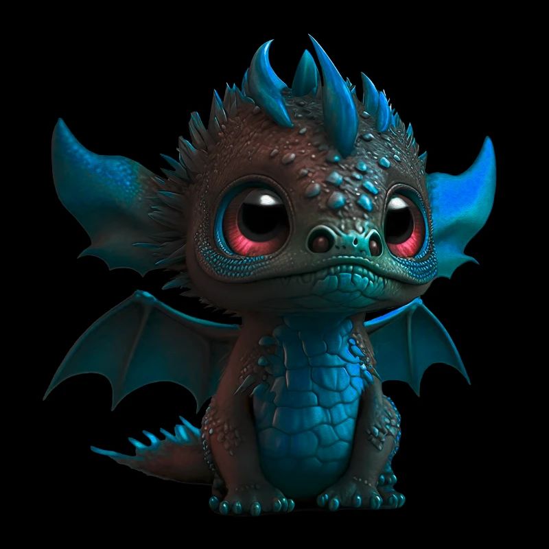 Bébé Dragon Bleu | Mignon bébé dragon bleu