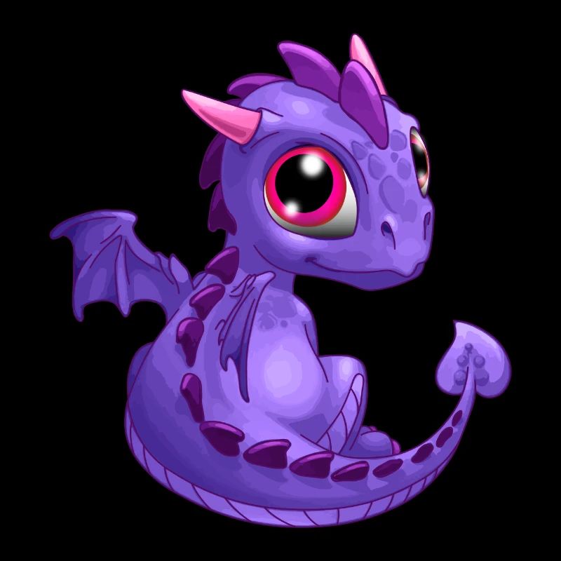 Bébé dragon violet | Mignon bébé dragon violet