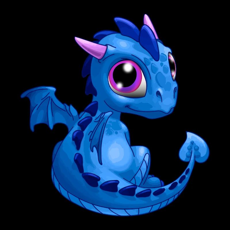 Bébé Dragon Bleu | Mignon bébé dragon bleu