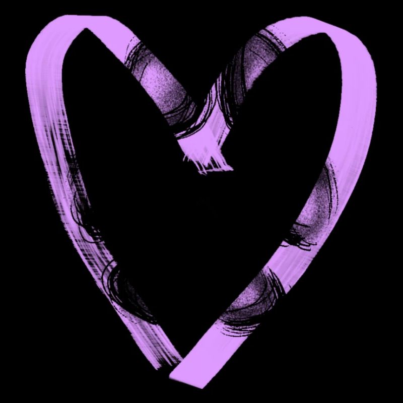 Empreinte de patte avec coeur, violet
