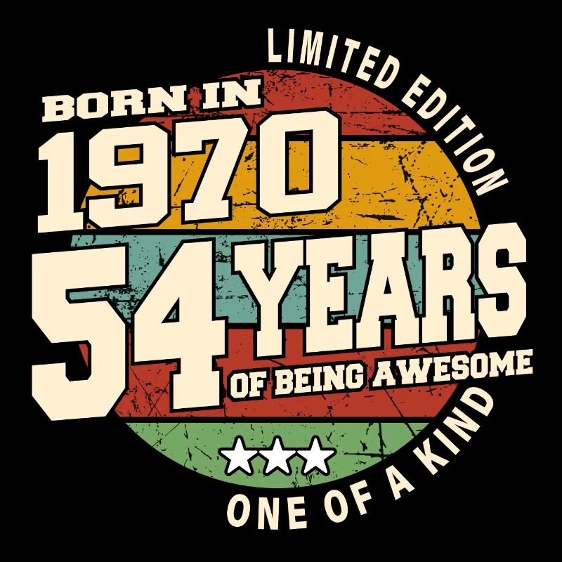 1970 Vintage Retro Classique 54 ans