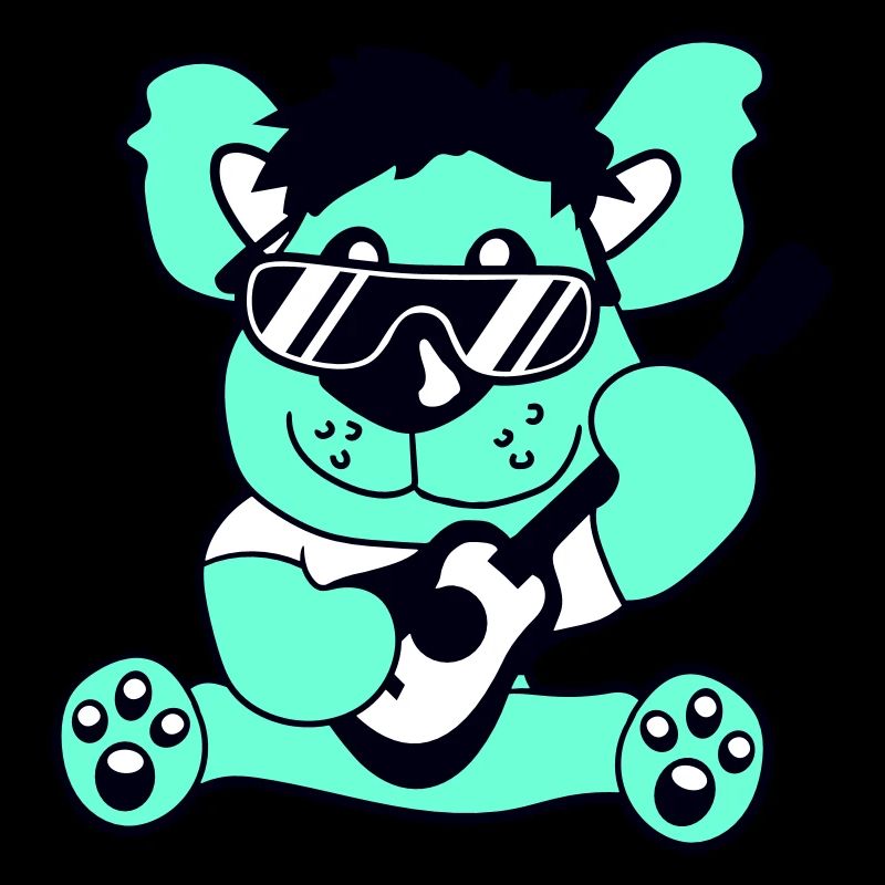 Sitzender Teddy Bär Spielt Süß Gitarre Gitarrist
