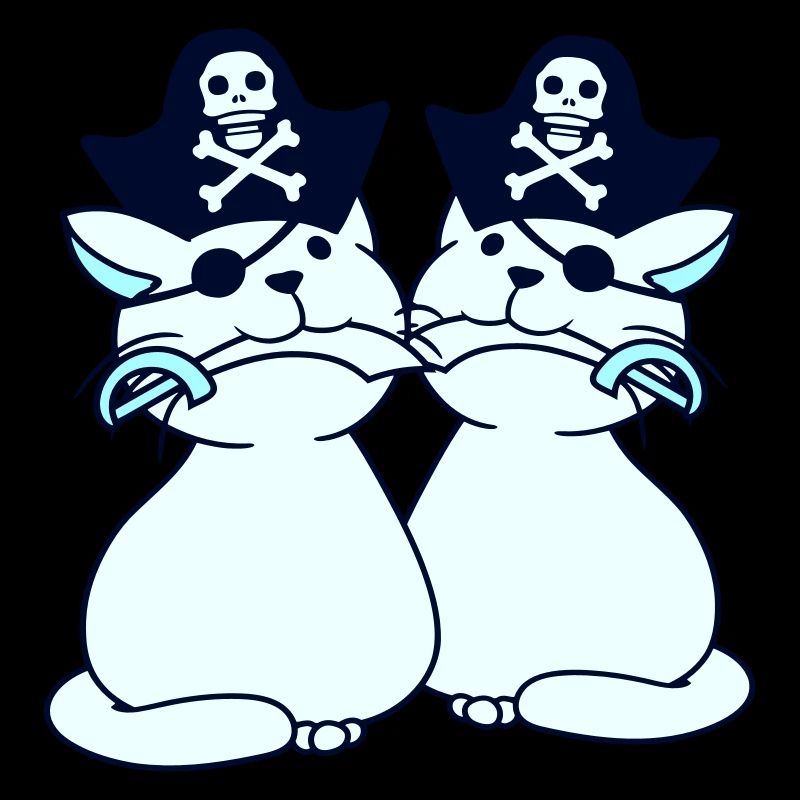 2 Pirate Cats Sabre Buccaneer Eye Patch Team
