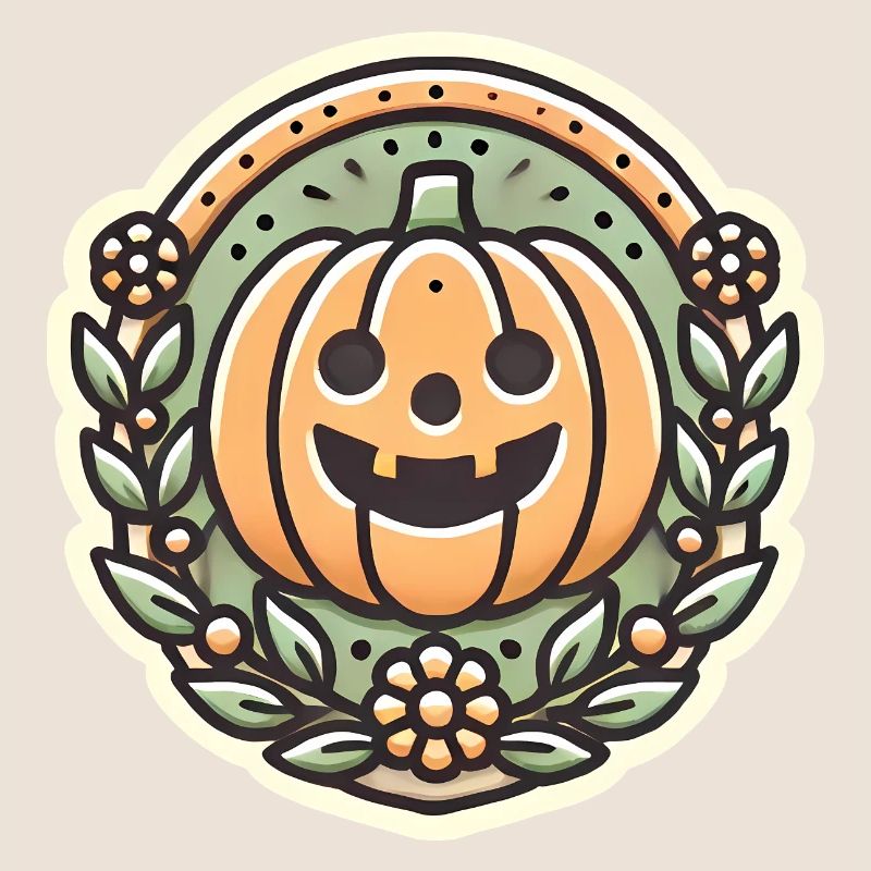 Vintage Halloween citrouille couronne badge