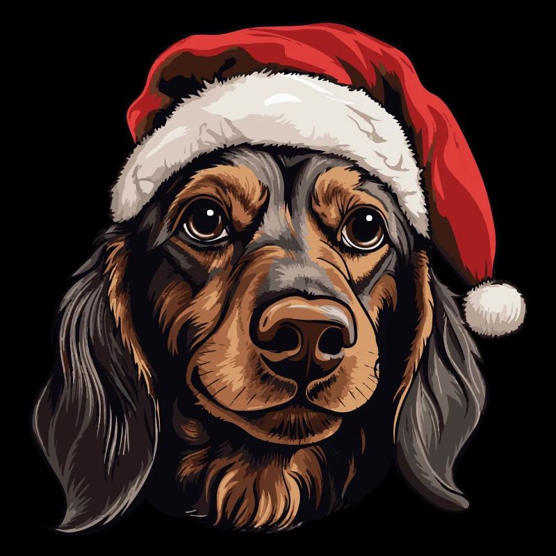 Teckel tête de chien Noël