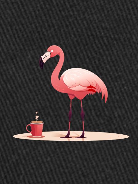 Flamingo boit du café