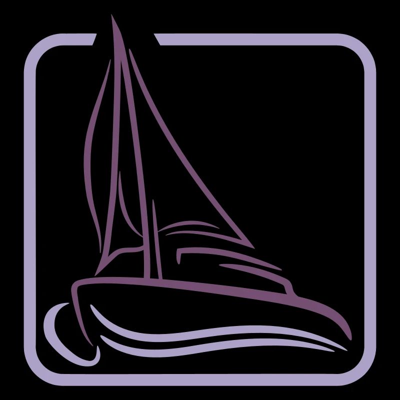 Sailing Logo Icon Square Sailboat Ship
