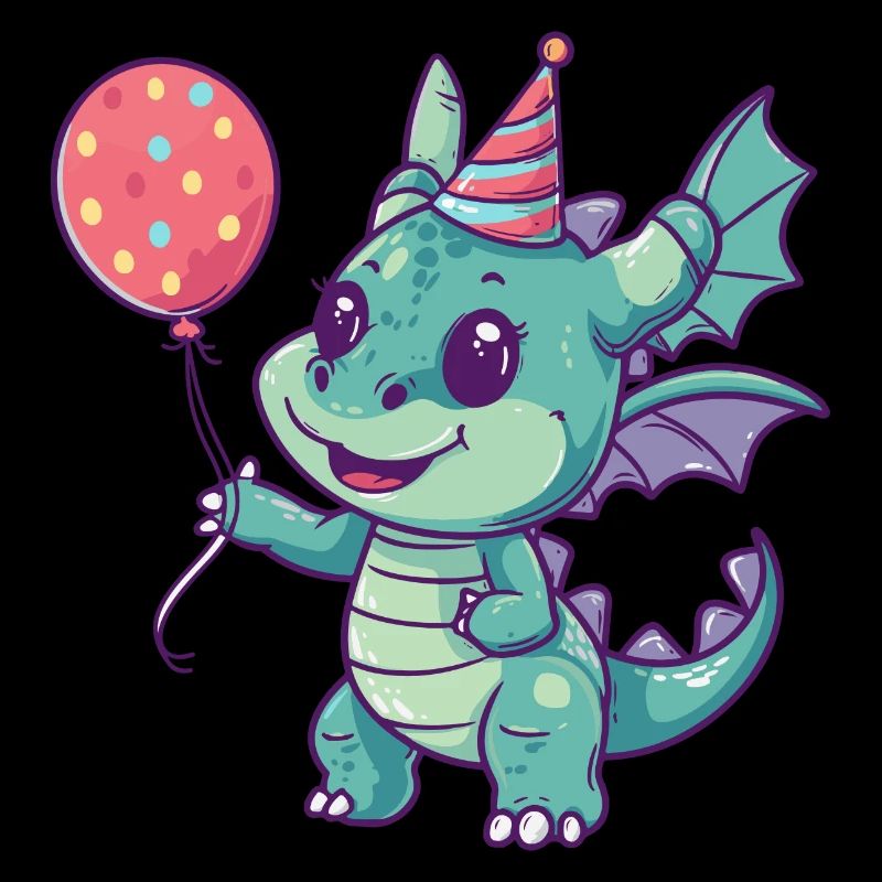 Drache Geburtstag Comic Niedlich