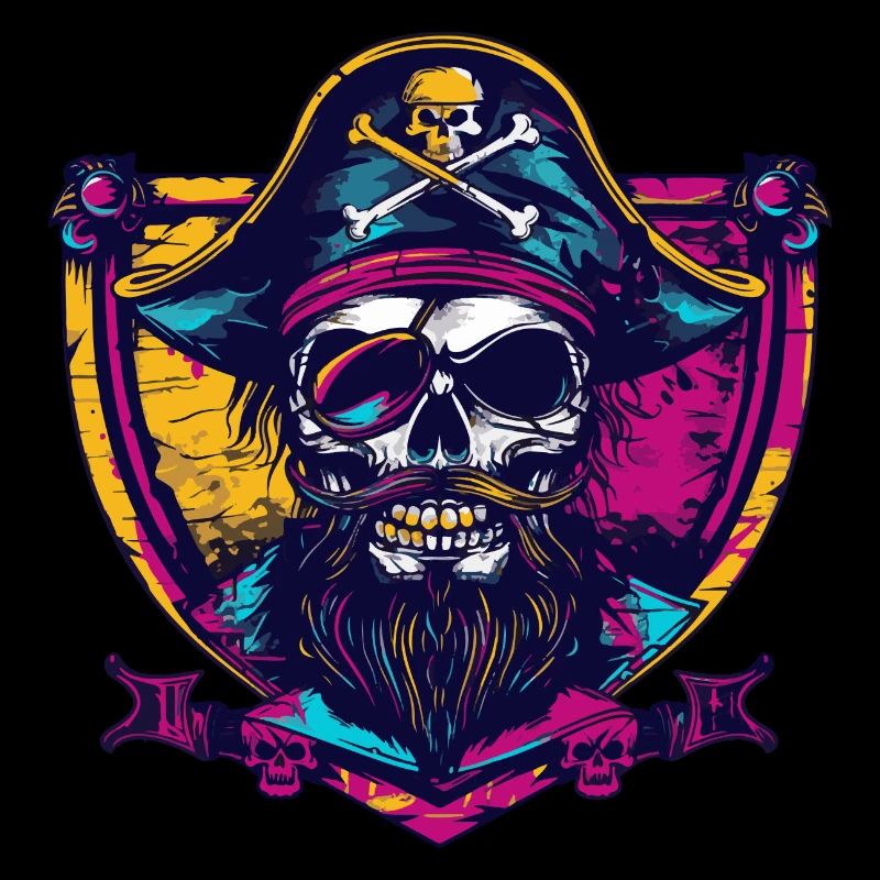 Écusson de crâne de pirate