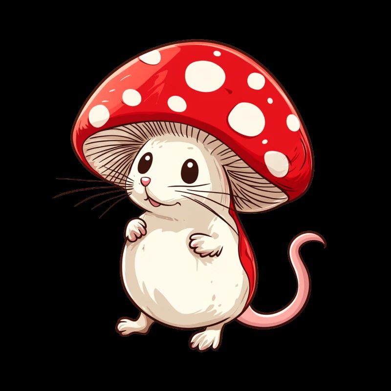 Champignon souris drôle d’animal et motif de champignon
