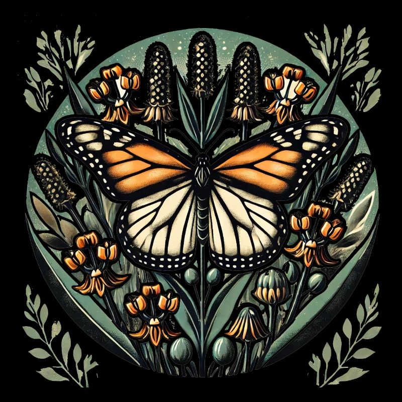 Papillon monarque vintage – Insecte classique de la nature
