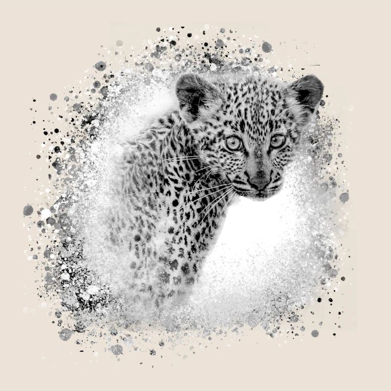 leopard, cat, wildcat, graffiti, painting, grey