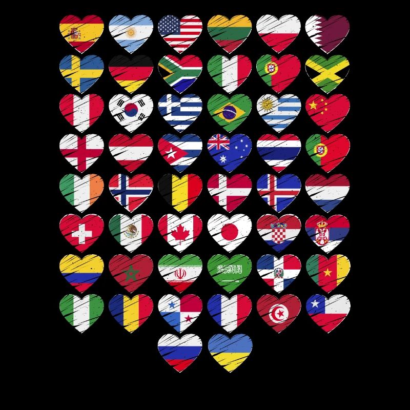 World Love - Flaggen Herzen