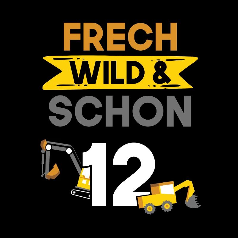 12 Jahre Geburtstag Junge Mädchen Bagger