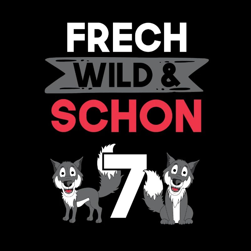 7 Jahre Geburtstag Junge Mädchen Wolf