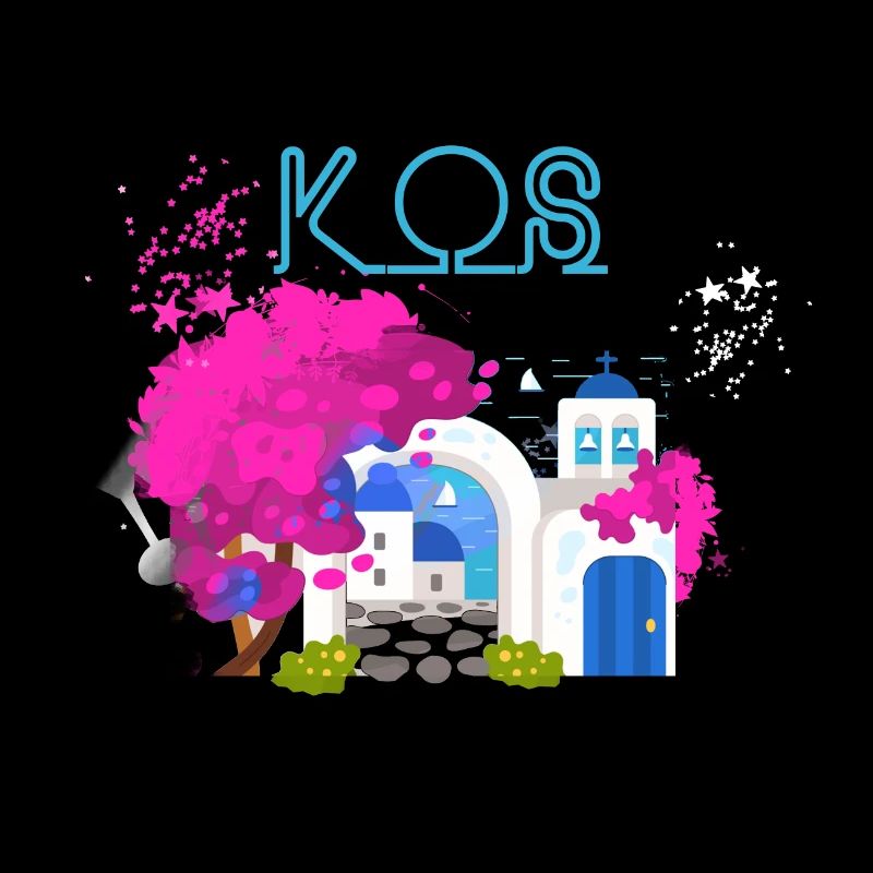 kos,grèce,image,paysage,fleurs,collage