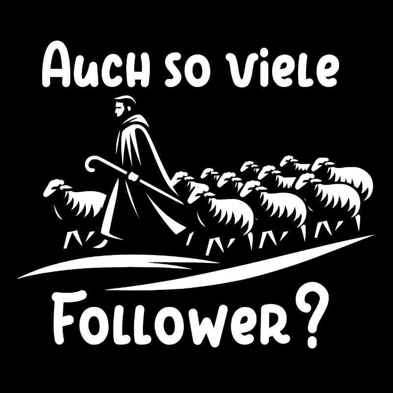 Lustiges Schäfermotiv mit Herde Schäfer und Spruch