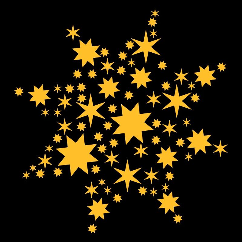 Goldene Sterne in dunkler Winternacht