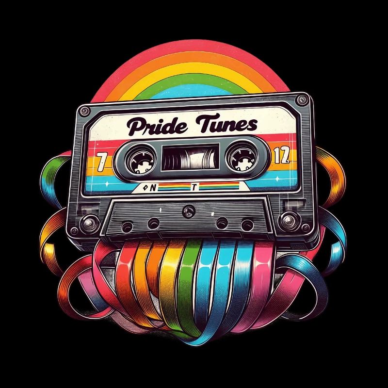 Pride Tunes Rainbow Cassette Design
