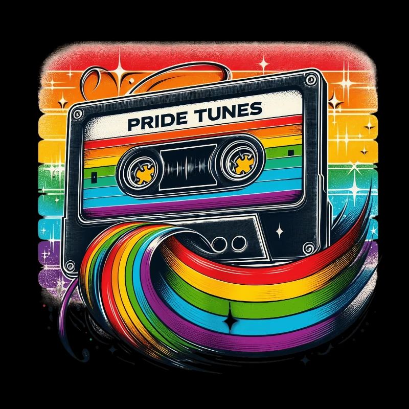 Pride Tunes Rainbow Cassette Design