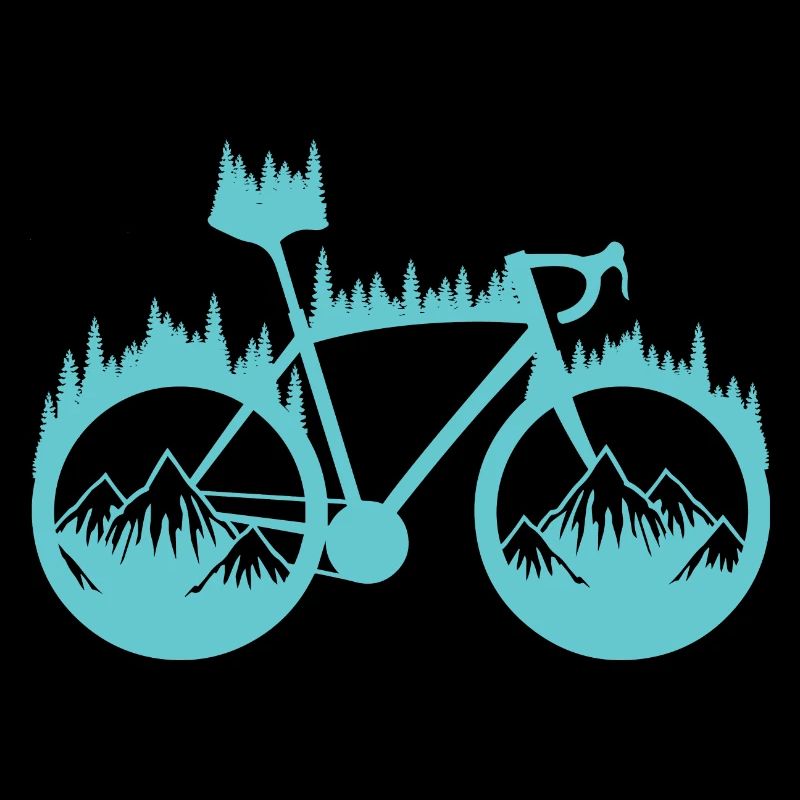Forest Silhouette Gift Bicycle Cyclist Sport