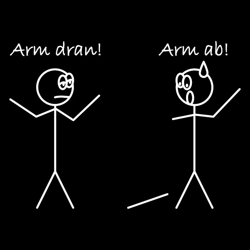 lustige Strichmännchen Arm dran, arm ab Geschenk