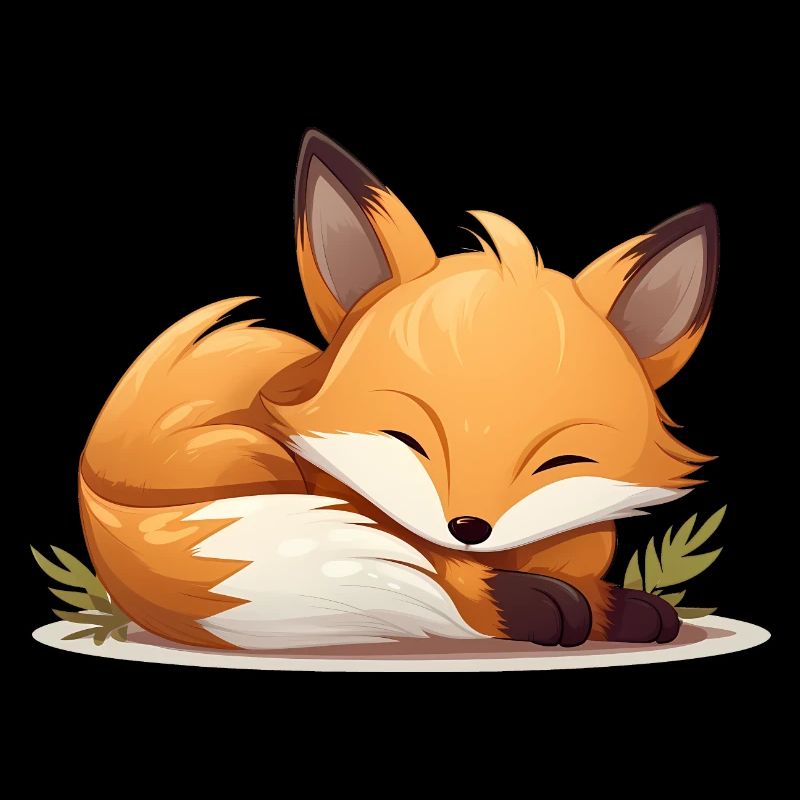 Cute sleeping fox for forest animal fans