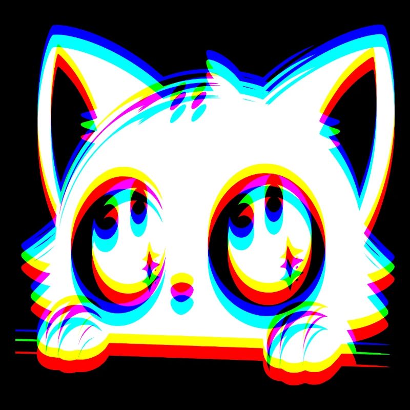 EDM Cat Glitch Style
