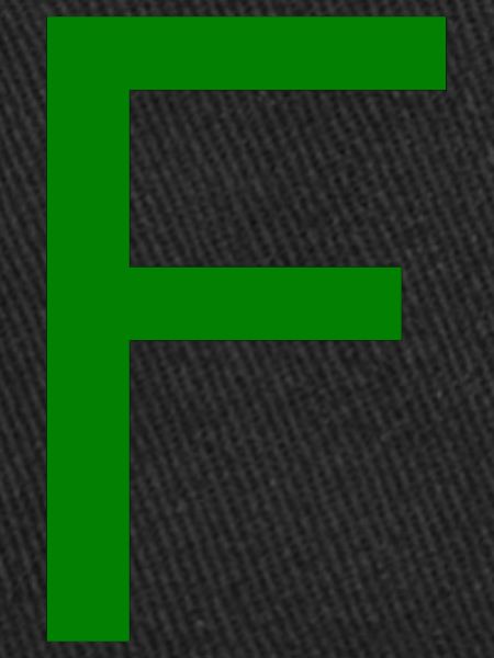 F alphabet lettre verte
