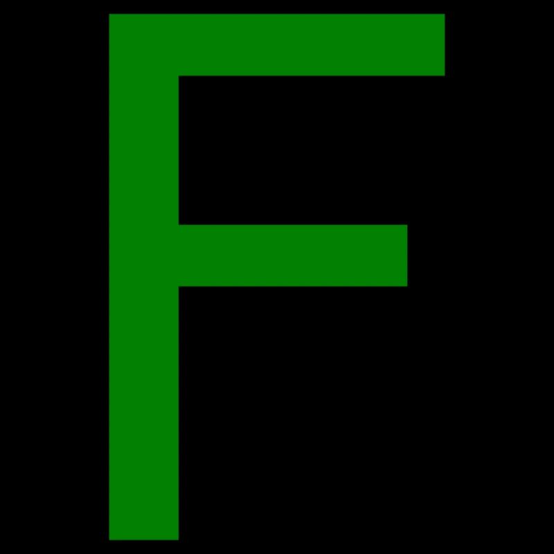 F alphabet lettre verte
