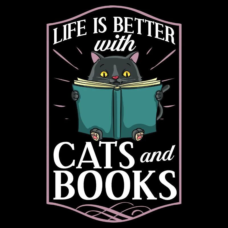 Cat Reading Book Reader Librarian Livres
