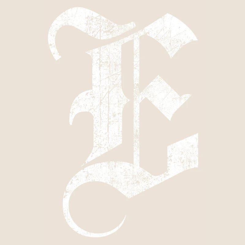 Tshirt alphabet initial E