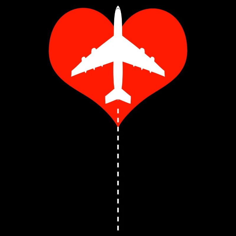 Airplane Pilot Fly Heart Destination I Gift