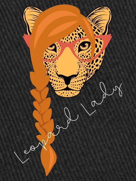 leopard Lady | white text