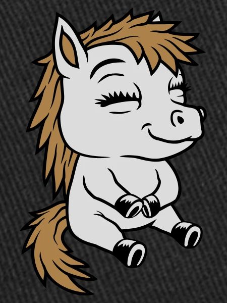 Small seated comic pony