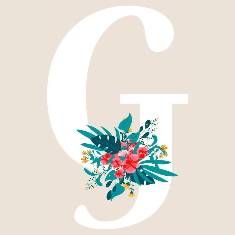 lettre G fleuris
