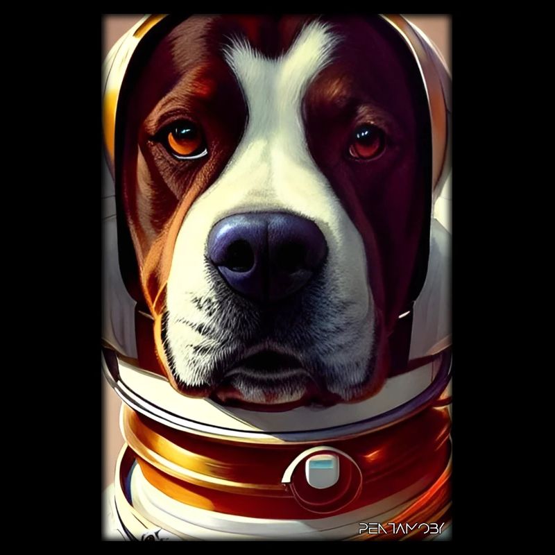 Dog Pet Astronaut Future Sci-Fi Technology