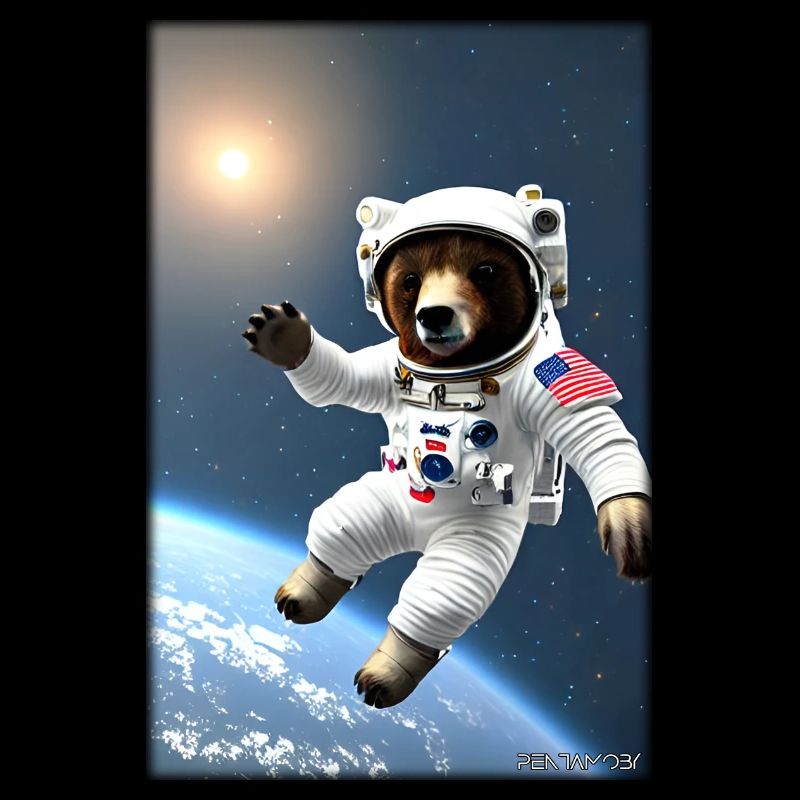 Bear Wildlife Astronaut Future Sci-Fi Technology