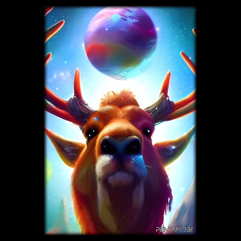 Reindeer Christmas Space Galaxy Universe Map