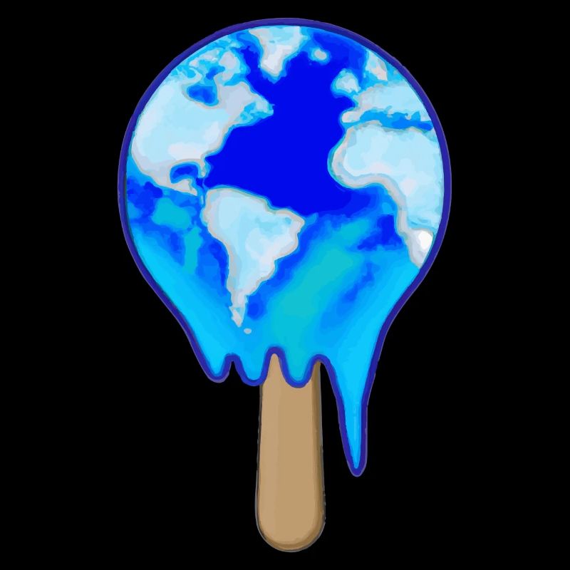 Popsicles with globe Melting climate change