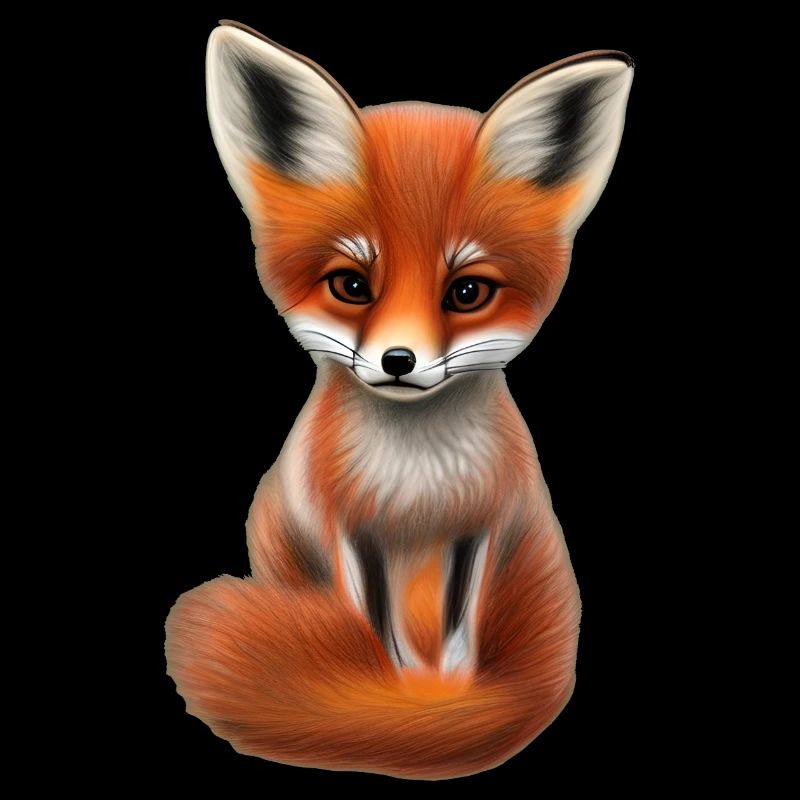 Fox Hand Painted Fox Puppy