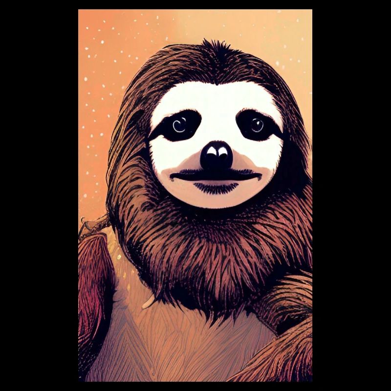 Cool Comic Drawing of a Sloth in the jungle