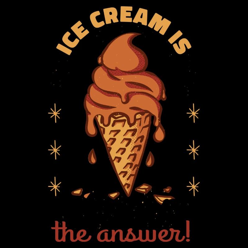 La crème glacée est la réponse! Crème glacée rétro drôle