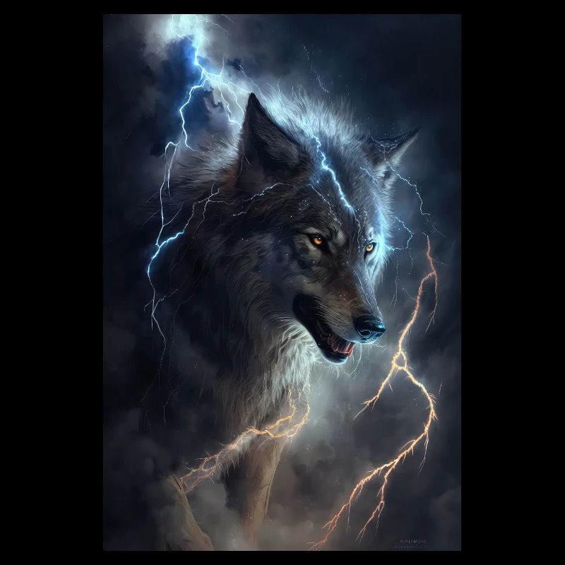 Wolf Blitz Donner Epic Cool Episch Wölfe