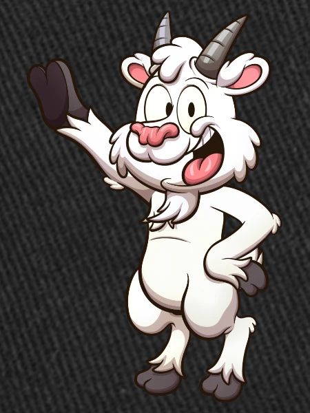 Friendly Smiling Cartoon Goat