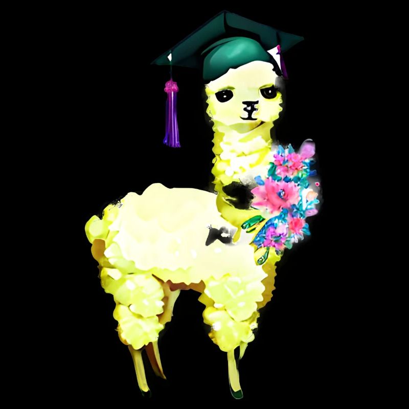 Bachelor Absolvent Alpaka Studium Schulabschluss