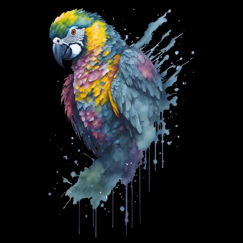 Fesselndes Aquarellgemälde eines Papageis