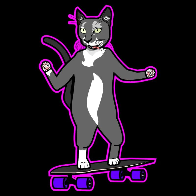 Cool chat longboard en rose